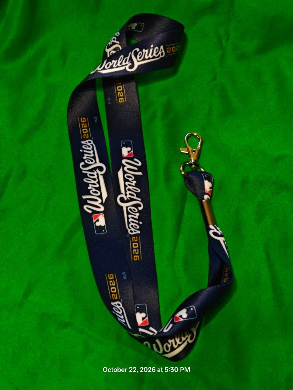MLB World Series 2026 Lanyard Navy White Gold Officially Licensed Baseball